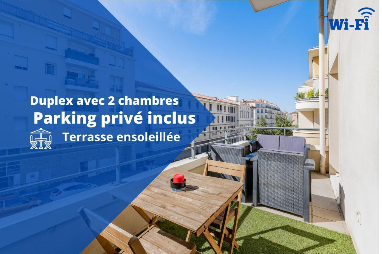 La Joliette; Duplex 2 Chambres, Parking Inclus+ Terrasse+ Ascenseur Marselha Exterior foto